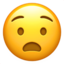 plågat ansikte Emoji (Apple)