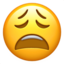 erschöpftes Gesicht Emoji (Apple)