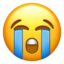 zokogó arc Emoji (Apple)