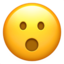 förvånat ansikte Emoji (Apple)