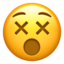 omtumlat ansikte Emoji (Apple)