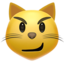 kot z drwiącym uśmiechem Emoji (Apple)