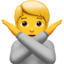 osoba pokazująca gest NIE Emoji (Apple)