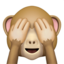 monyet tutup mata Emoji (Apple)