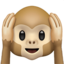 monyet tutup telinga Emoji (Apple)