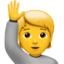 persoană care ridică mâna Emoji (Apple)