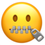 Zipper-Mouth Face Emoji (Apple)