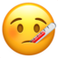 face with thermometer Emoji (Apple)