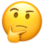 nadenkend gezicht Emoji (Apple)