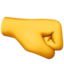 o‘ngga qaragan musht Emoji (Apple)