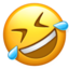 rosto rolando no chão de rir Emoji (Apple)