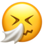 față care strănută Emoji (Apple)