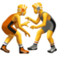 persoane care practică wrestling Emoji (Apple)