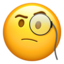 față cu monoclu Emoji (Apple)