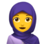 wanita bertudung Emoji (Apple)