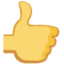 felfelé mutató hüvelykujj Emoji (Facebook)