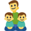 keluarga: lelaki, kanak-kanak lelaki dan kanak-kanak lelaki Emoji (Facebook)