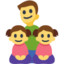 Family: Man, Girl, Girl Emoji (Facebook)