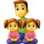 família: homem, menina e menina Emoji (Facebook)