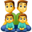 gezin: man, man, jongen, jongen Emoji (Facebook)