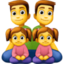 famiglia: uomo, uomo, bambina e bambina Emoji (Facebook)