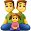 famiglia: uomo, uomo e bambina Emoji (Facebook)