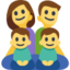 Family: Man, Woman, Boy, Boy Emoji (Facebook)