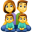 gezin: man, vrouw, jongen, jongen Emoji (Facebook)