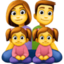 famiglia: uomo, donna, bambina e bambina Emoji (Facebook)