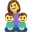 Family: Woman, Boy, Boy Emoji (Facebook)