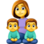 Family: Woman, Boy, Boy Emoji (Facebook)