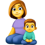 familie: femeie, băiat Emoji (Facebook)