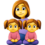 Family: Woman, Girl, Girl Emoji (Facebook)