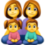 famille : femme, femme, fille et garçon Emoji (Facebook)