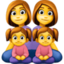 famiglia: donna, donna, bambina e bambina Emoji (Facebook)