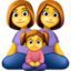 Family: Woman, Woman, Girl Emoji (Facebook)