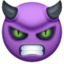 zagniewana twarz z rogami Emoji (Facebook)