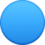 blauwe cirkel Emoji (Facebook)