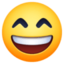 rosto risonho com olhos sorridentes Emoji (Facebook)