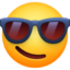 lächelndes Gesicht mit Sonnenbrille Emoji (Facebook)