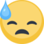 Downcast Face With Sweat Emoji (Facebook)