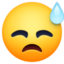 Downcast Face With Sweat Emoji (Facebook)