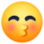 csókoló arc lehunyt szemmel Emoji (Facebook)