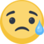 Sad But Relieved Face Emoji (Facebook)