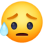 faccina delusa ma sollevata Emoji (Facebook)