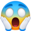 qo‘rquvdan qichqirayotgan yuz Emoji (Facebook)