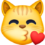 muka kucing memberi ciuman dengan mata tertutup Emoji (Facebook)