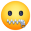 arc összecipzározott szájjal Emoji (Facebook)