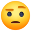 Gesicht mit hochgezogenen Augenbrauen Emoji (Facebook)