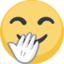 Face With Hand Over Mouth Emoji (Facebook)